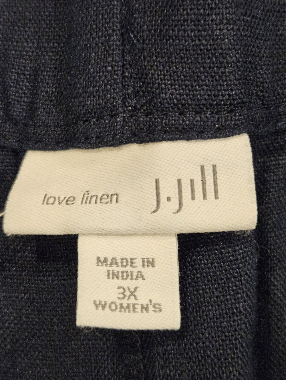 J. Jill Love Linen Dark Blue SZ 3X Pull On Capris W/Pockets 100% Linen - Picture 3 of 10
